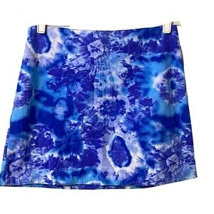 Necessary Objects Y2K tie dye blue artsy hippie summer short mini skirt size M